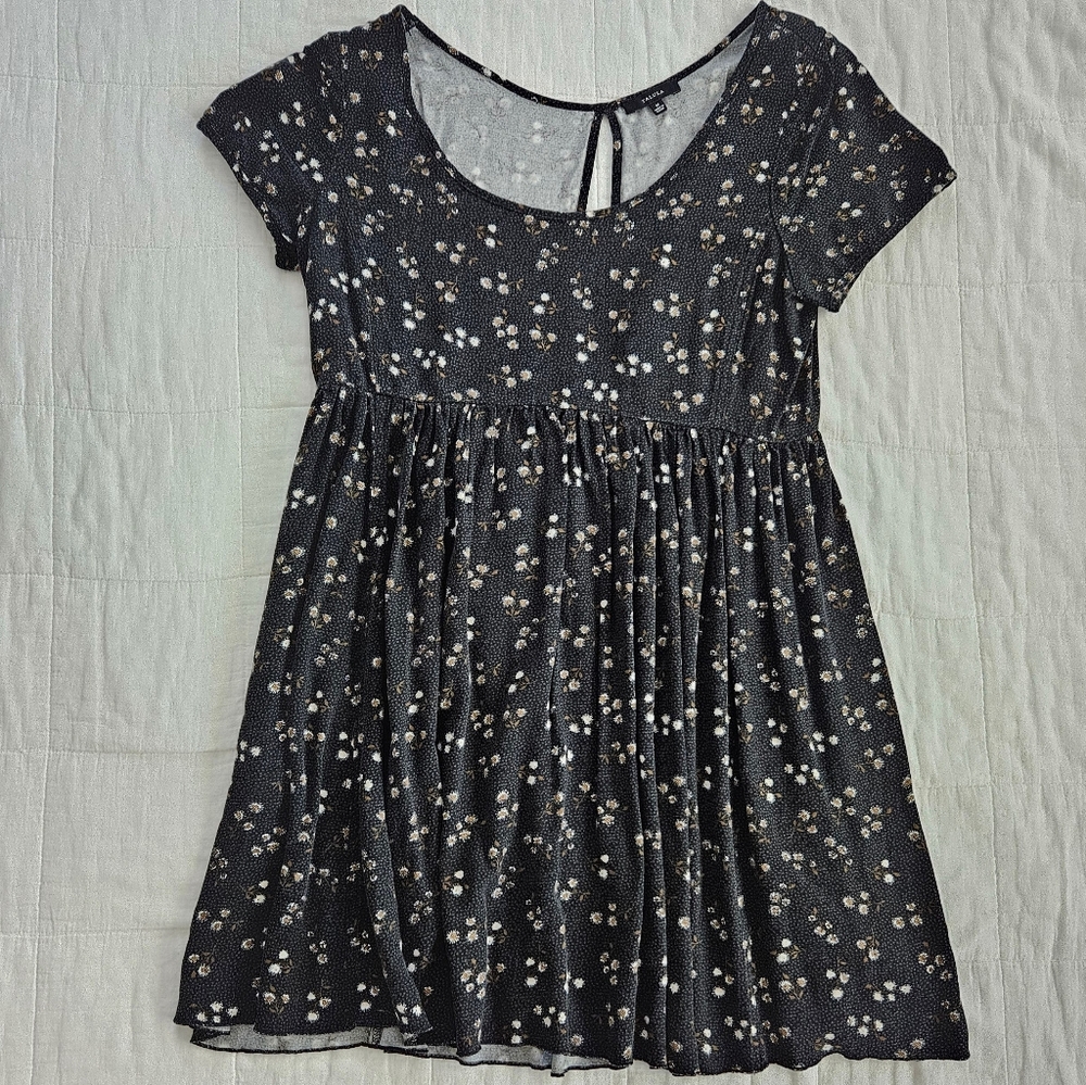 ditsy floral dot y2k babydoll grunge goth whimsigoth indie urban boho mini dress - Picture 6 of 8